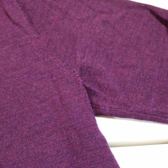 Turnbury 100% Extra Fine Merino Wool Polo Sweater Mens Large Plum Purple Knit - Picture 6 of 13